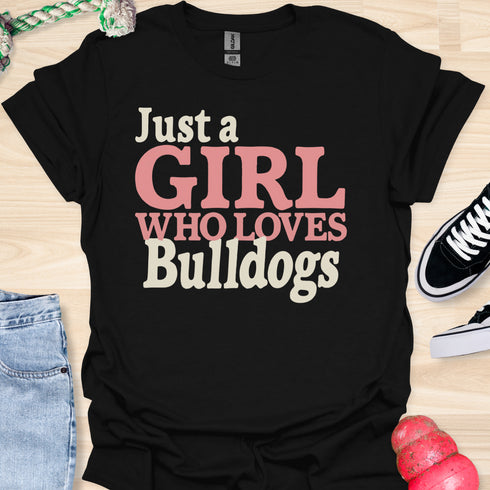 Just a girl who loves bulldogs - V9 - Blocky T-Shirt